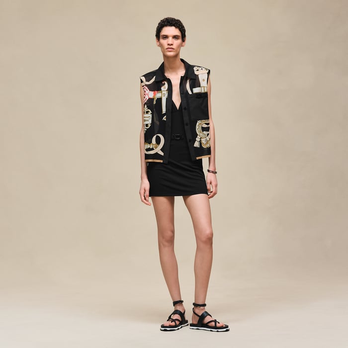 Noir "Ferronnerie Remix" Sleeveless Beach Shirt