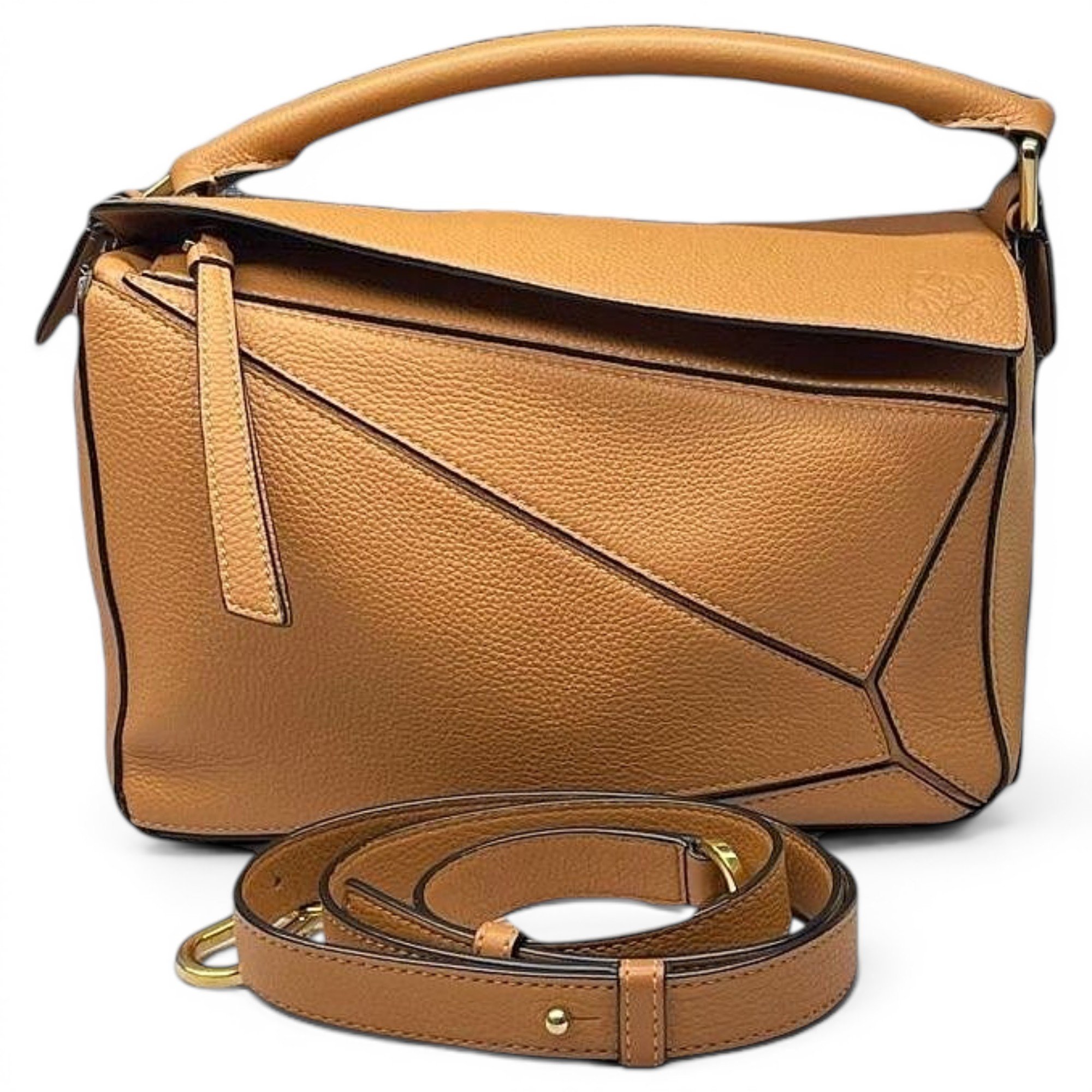 Puzzle leather handbag