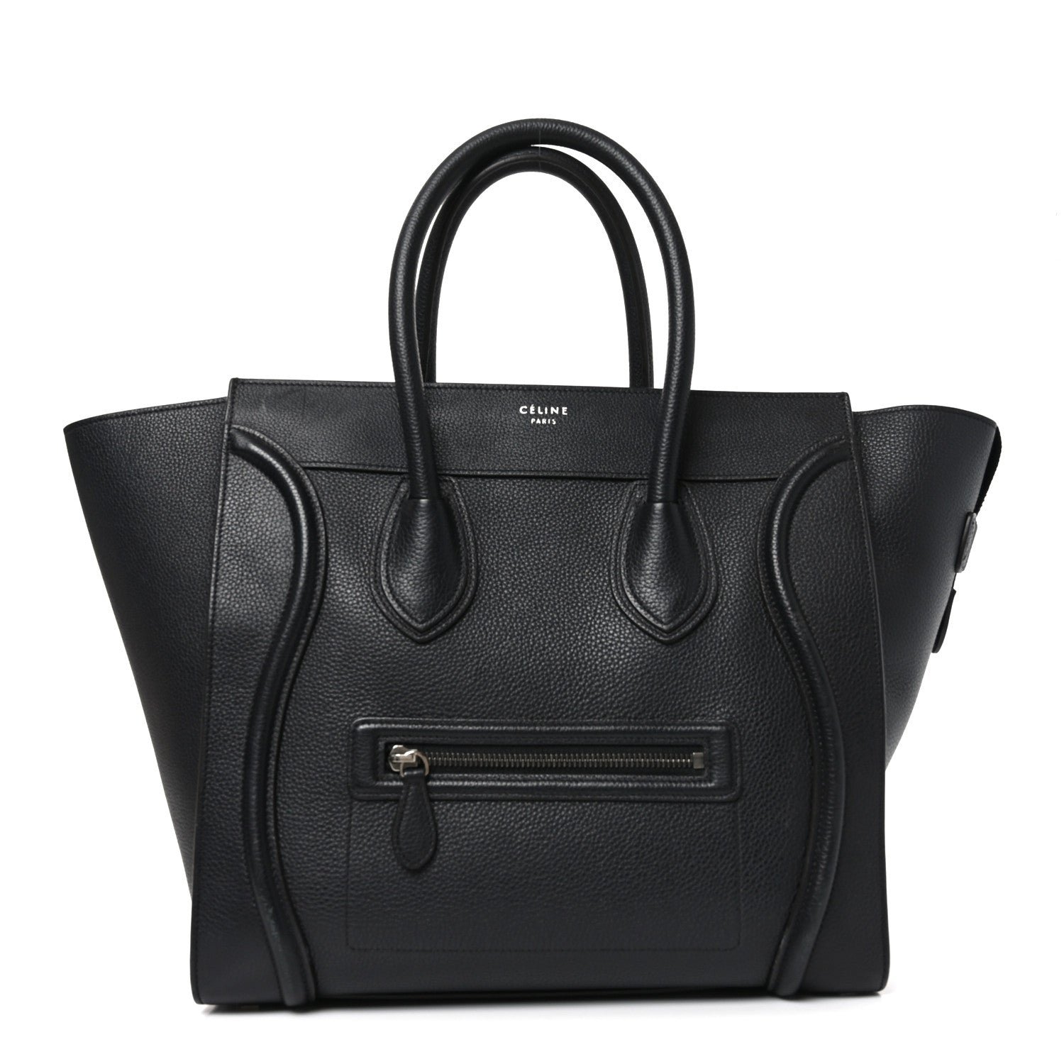 Celine Celine Drummed Calfskin Mini Luggage Black