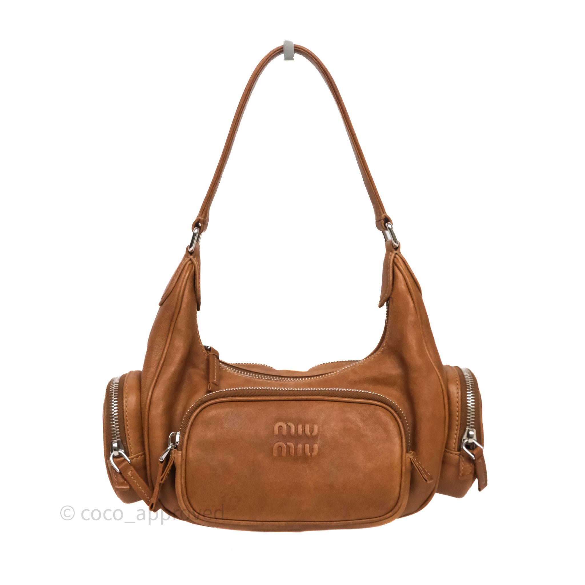Miu Miu Nappa Leather Pocket Bag Caramel