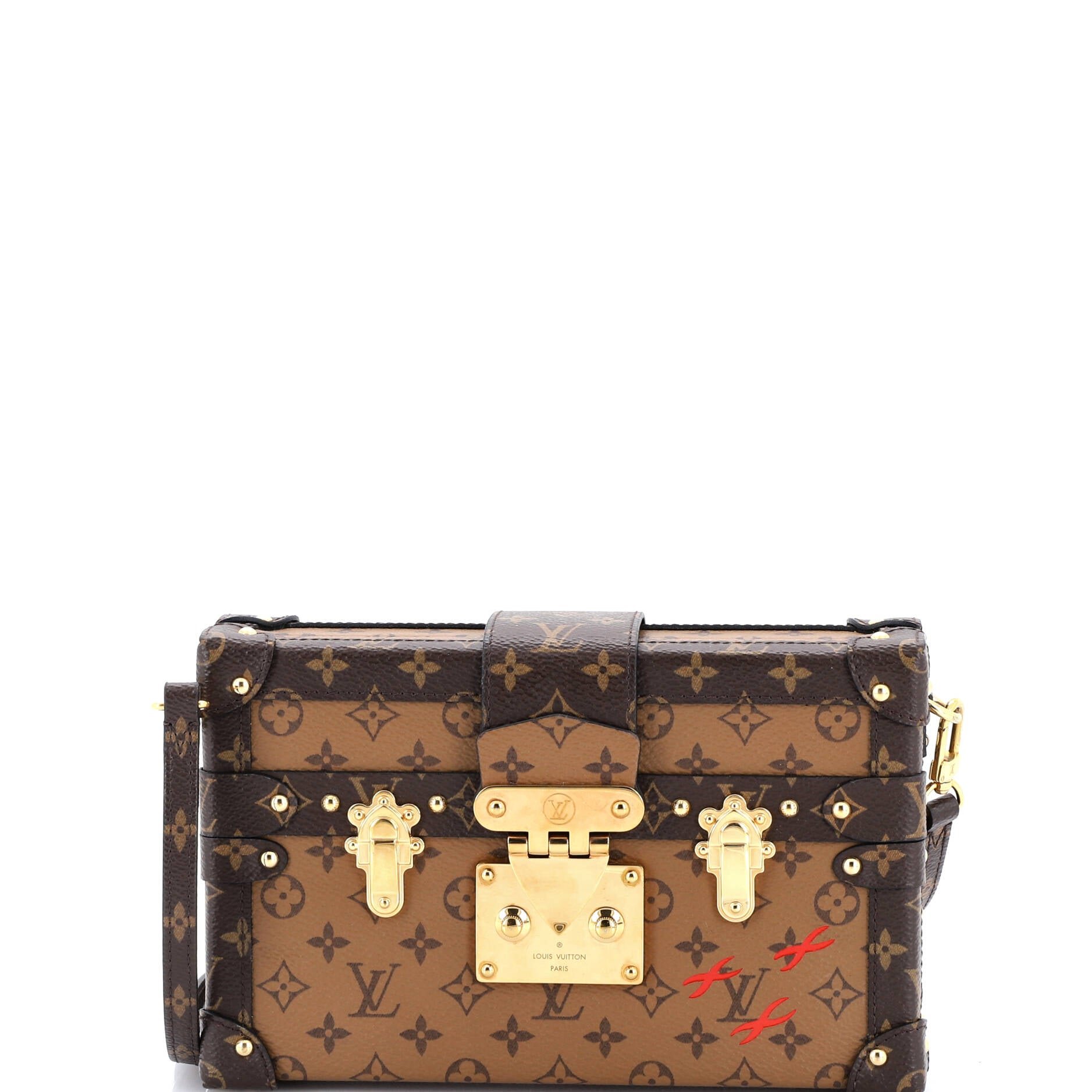 Louis Vuitton Petite Malle Handbag Reverse Monogram Canvas