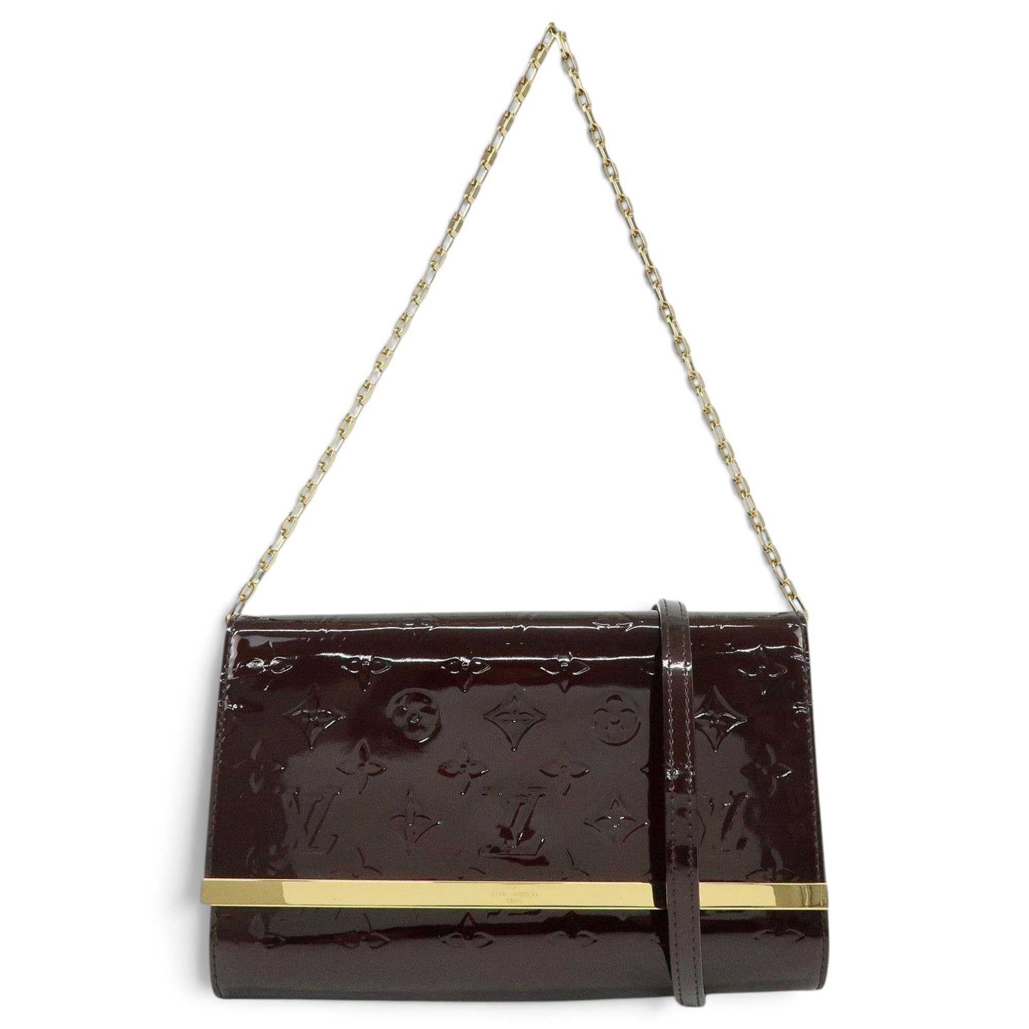 Ana patent leather clutch bag