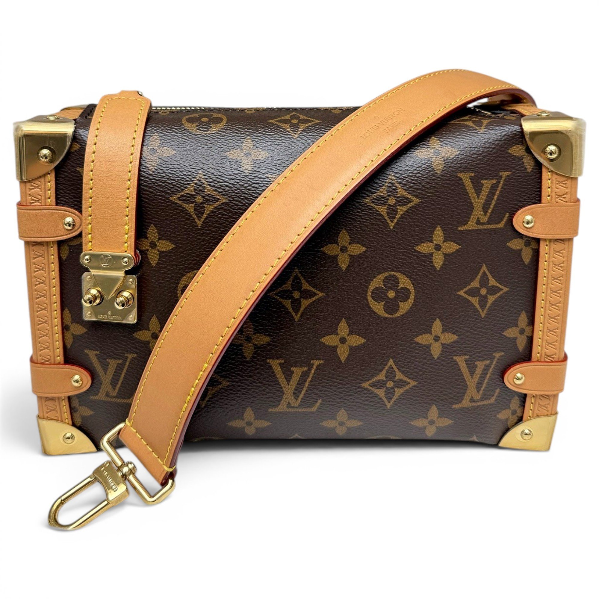 Side Trunk leather handbag