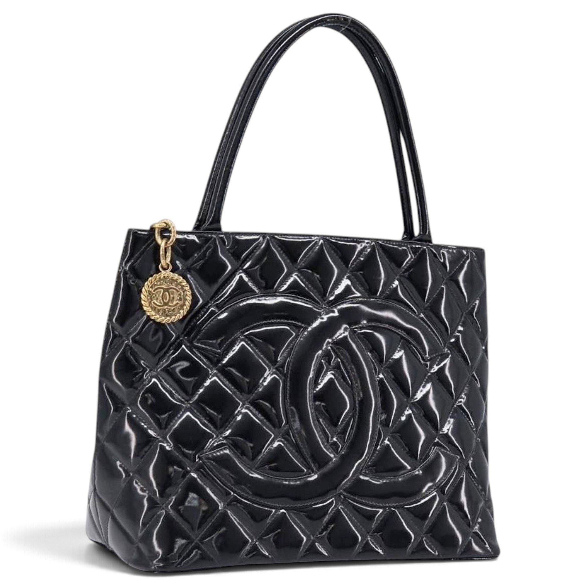 Patent leather tote