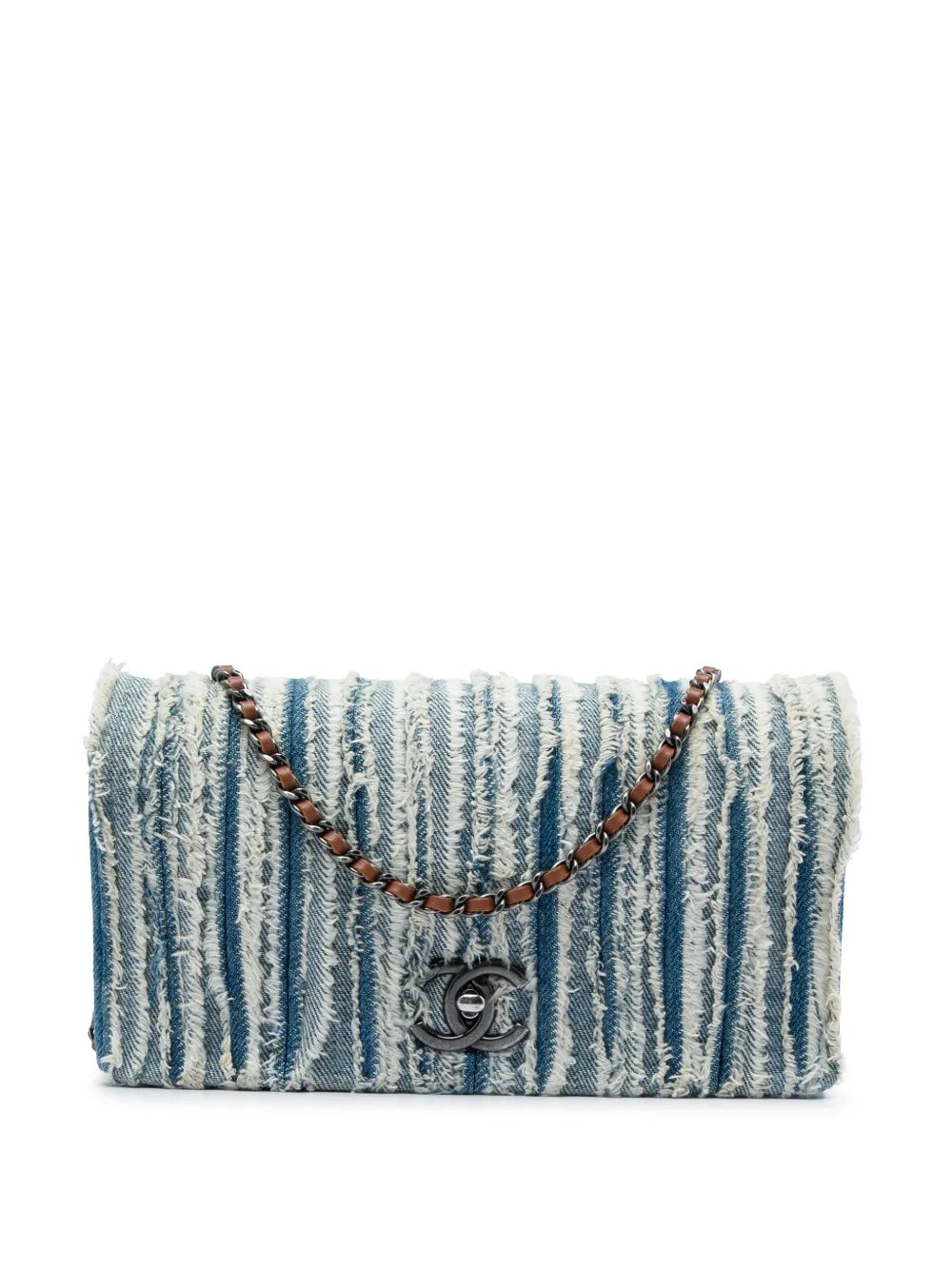 2014-2015 CC Denim Fringe Single Flap crossbody bag