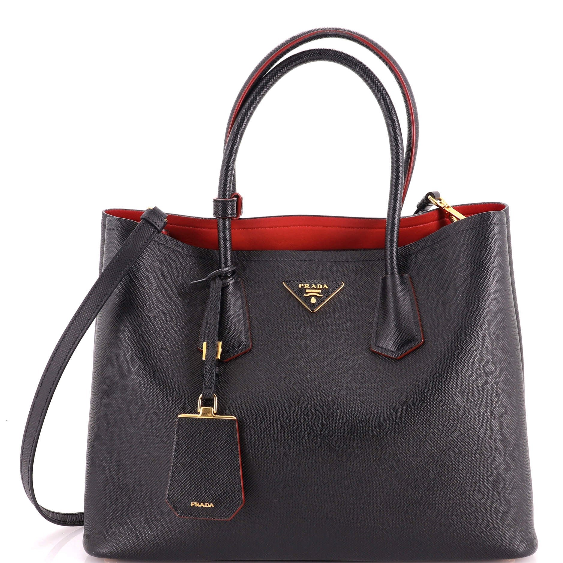 Cuir Double Tote Saffiano Leather Large
