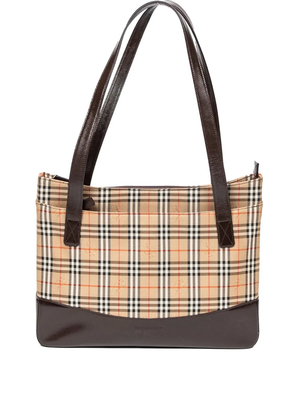 checked tote bag