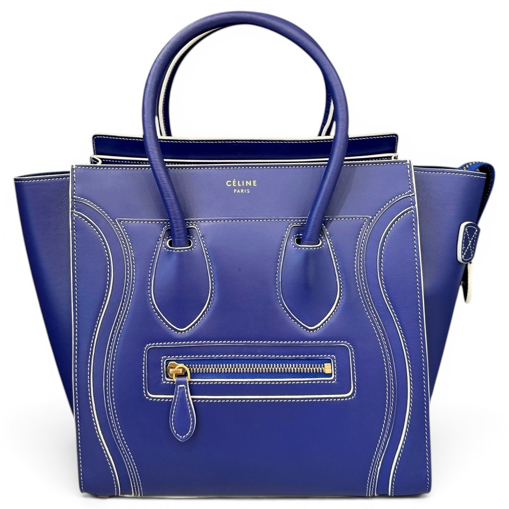 Luggage pony-style calfskin handbag