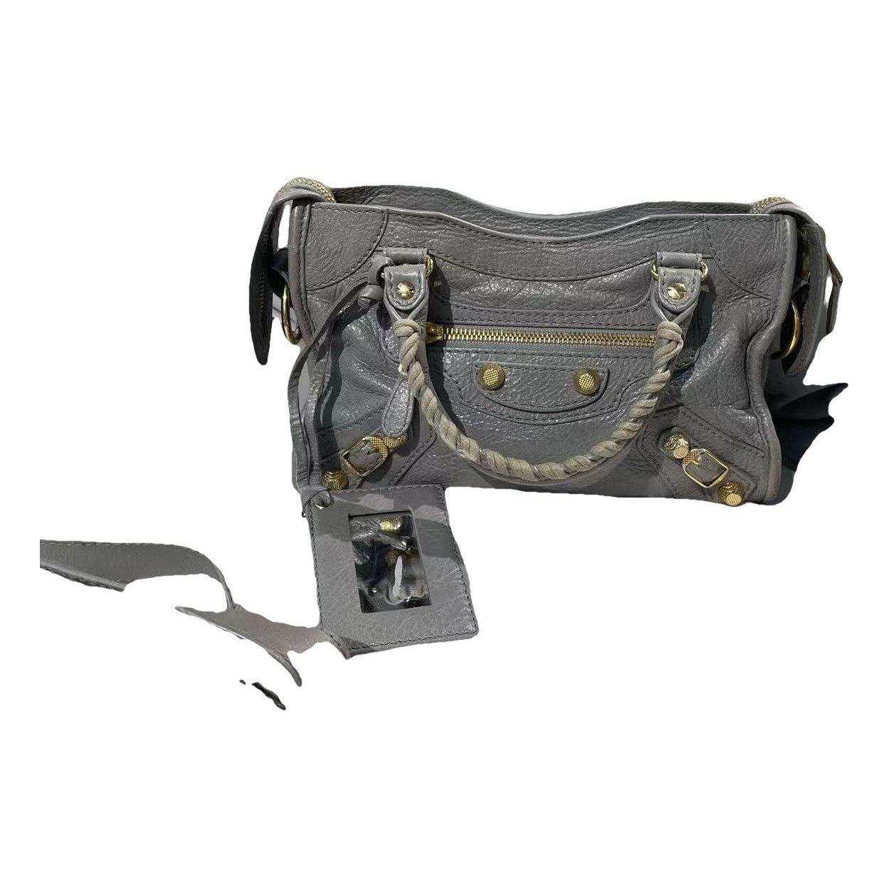 City leather handbag