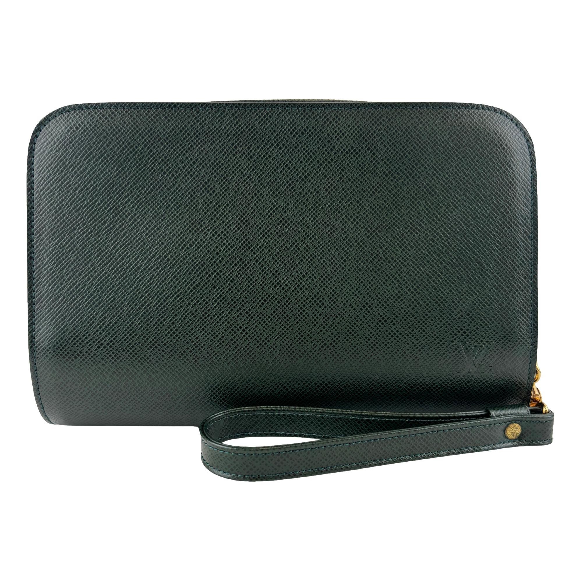 Leather clutch bag