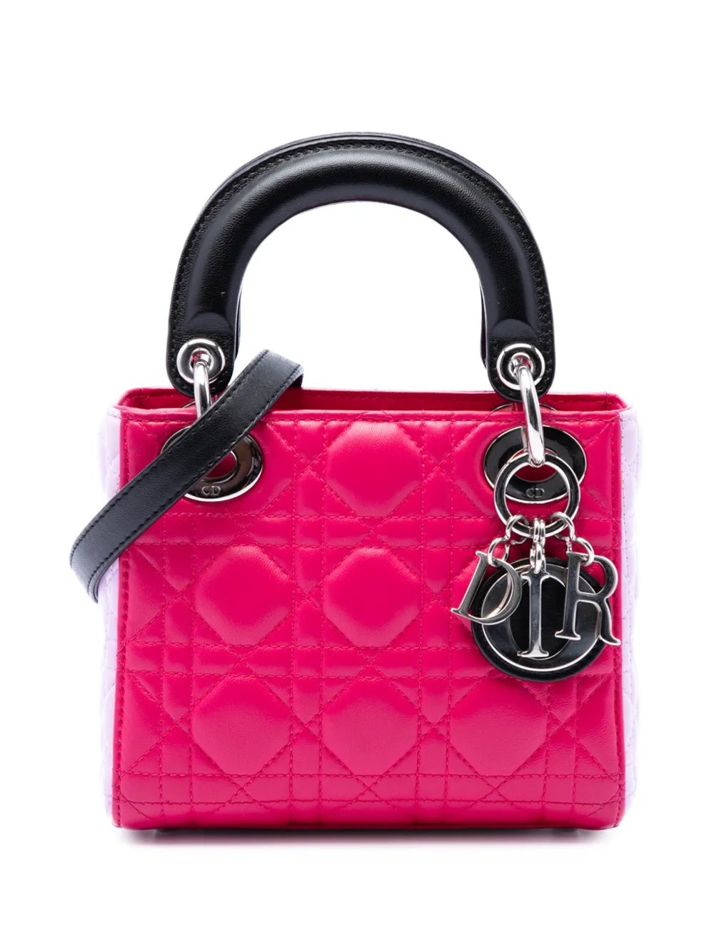 2014 Mini Tricolor Lambskin Cannage Lady Dior satchel