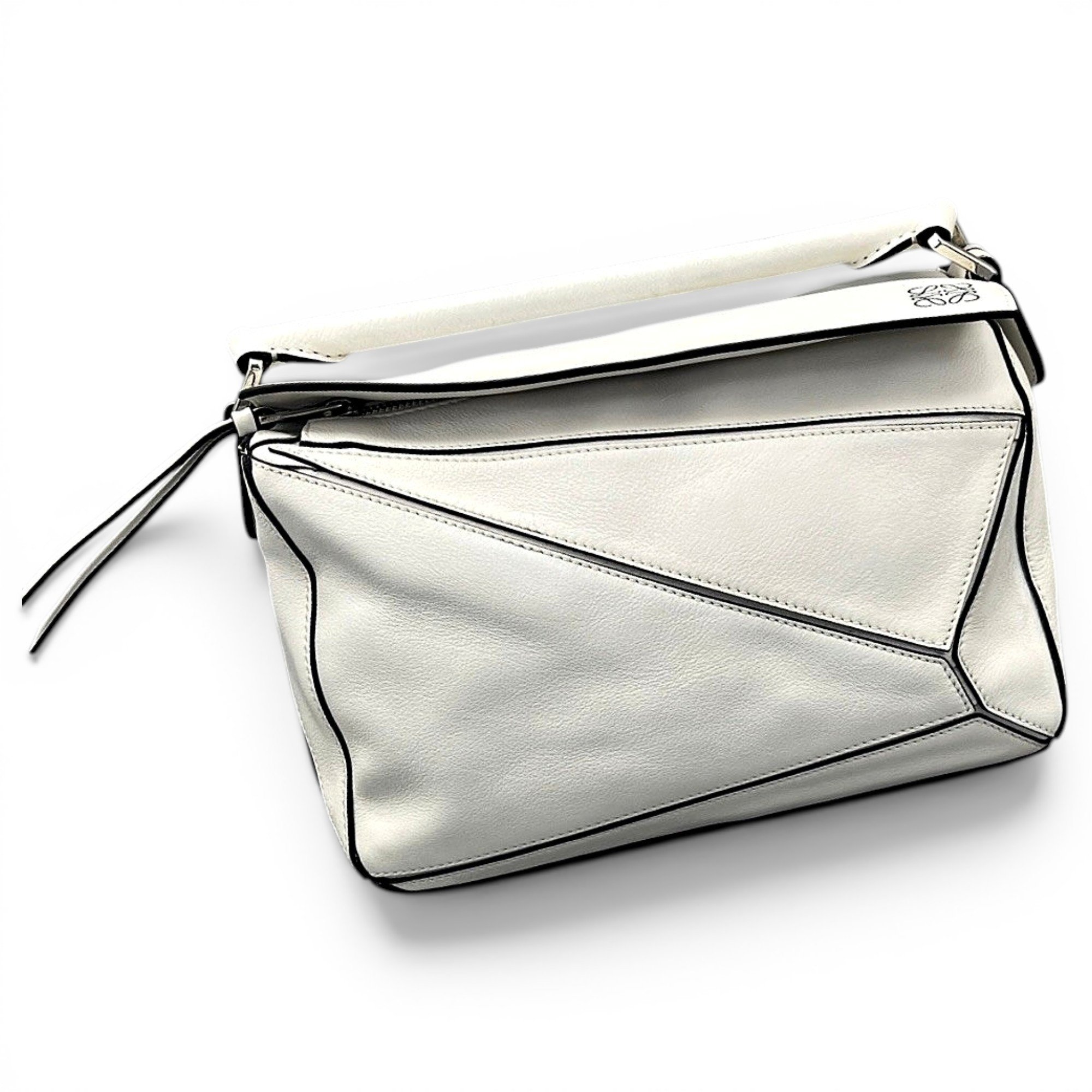 Puzzle leather handbag