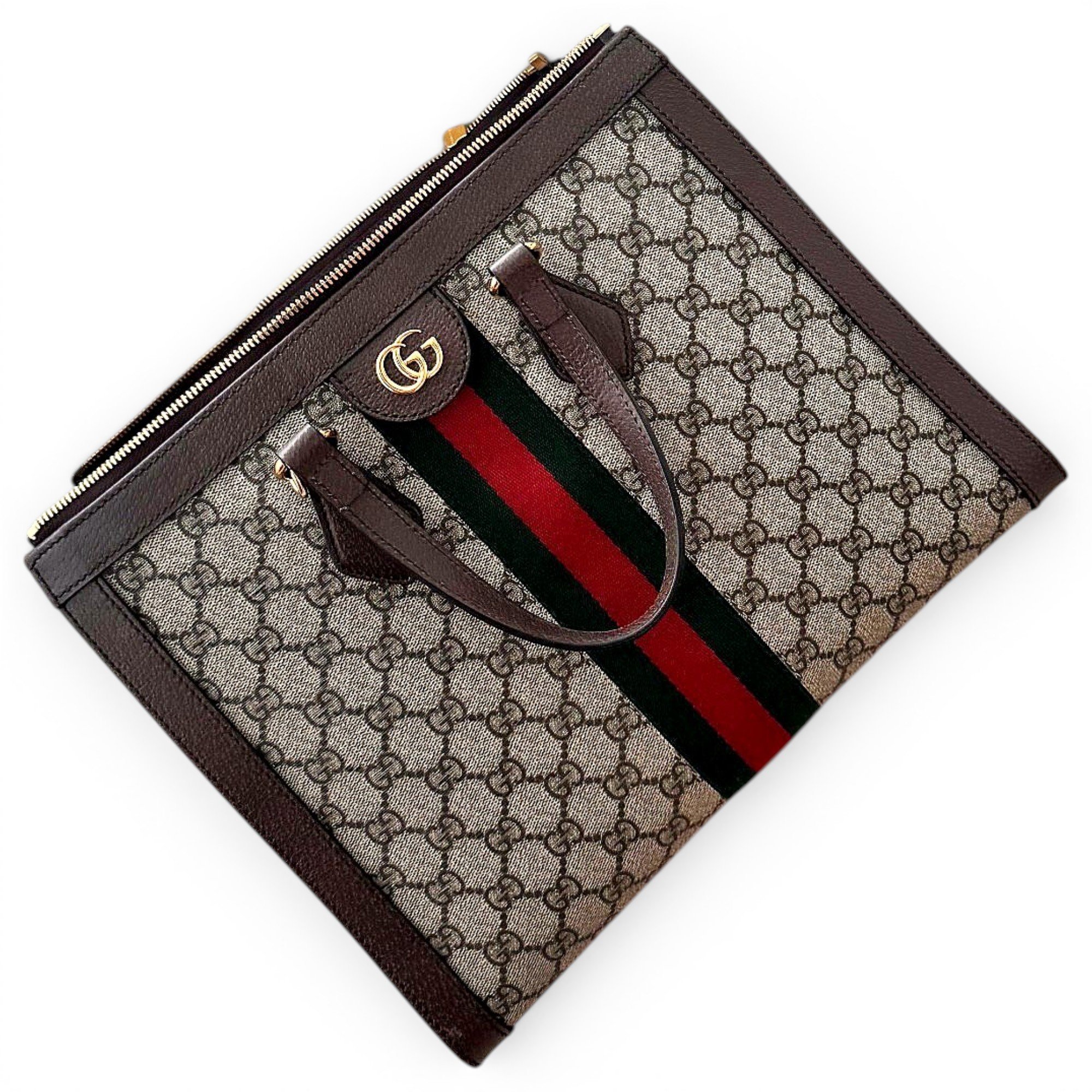 Ophidia Top Handle leather handbag