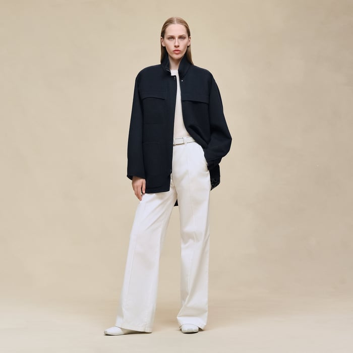 Bleu Marine Short Parka Coat
