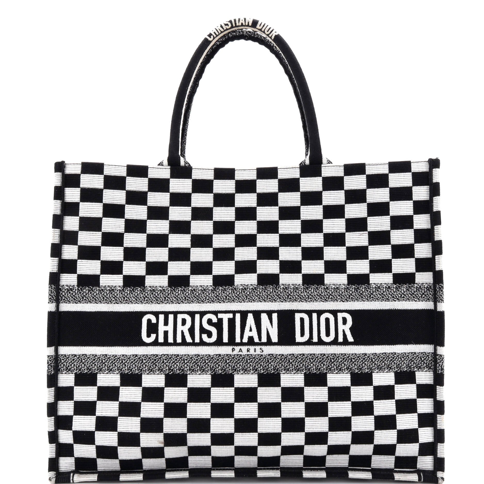 Dior Book Tote Embroidered Canvas Large