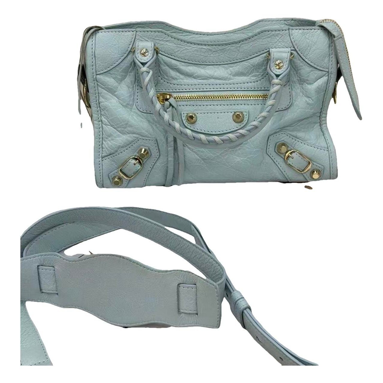 City leather handbag