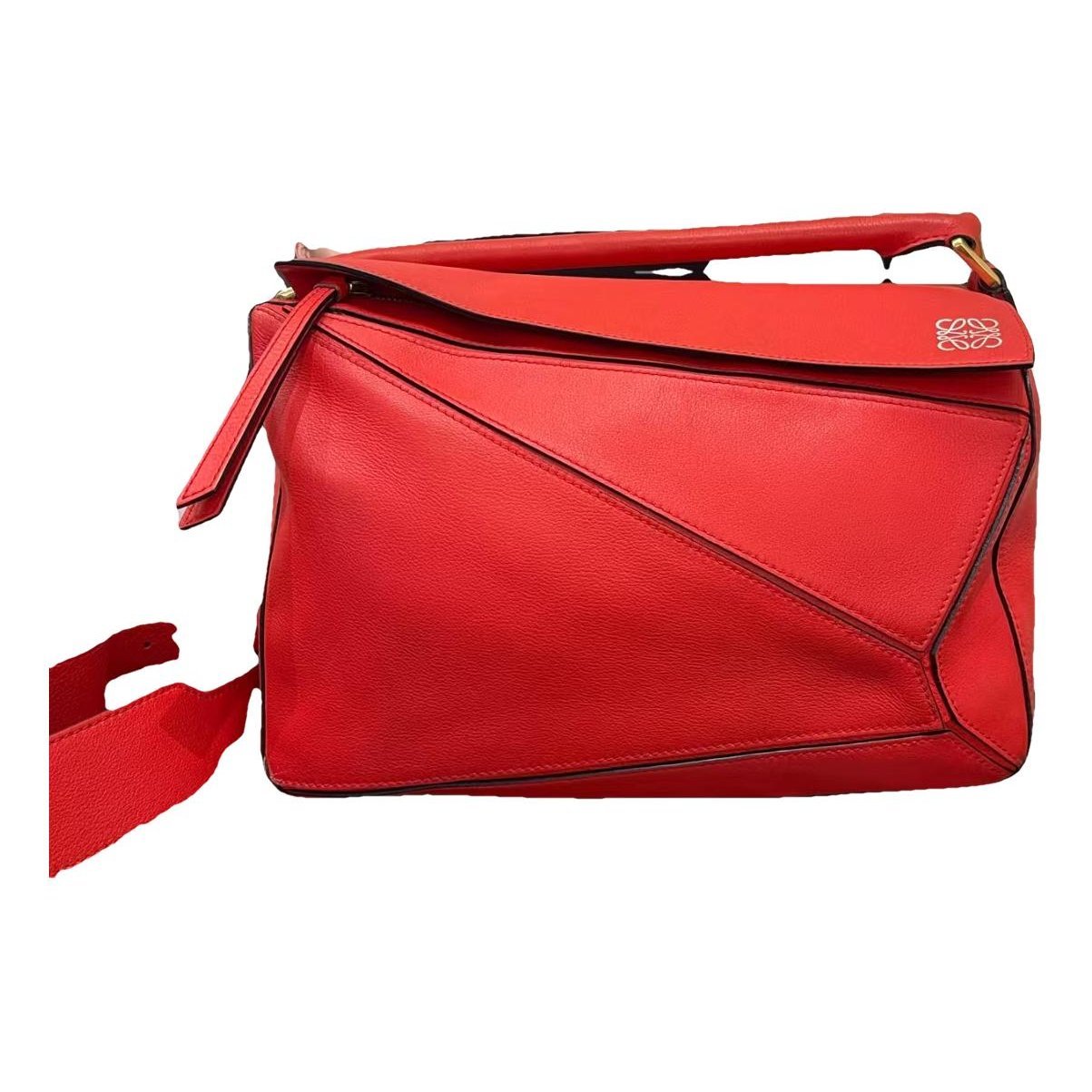 Puzzle leather handbag