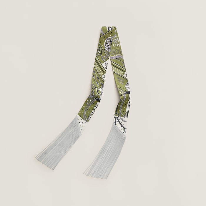 Bandana Leather Fringes Twilly