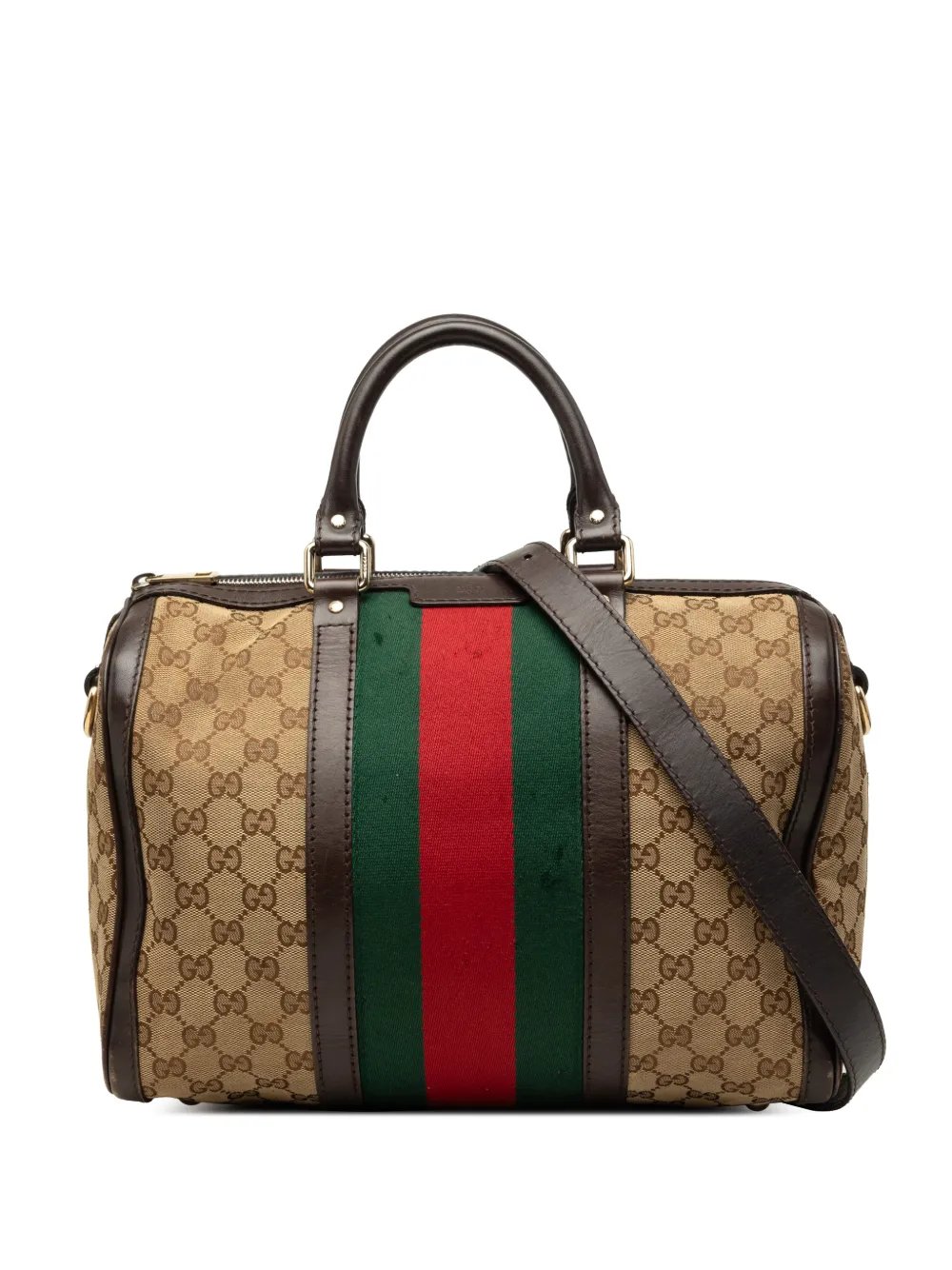 2000-2015 Medium GG Canvas Web Joy Boston Bag satchel