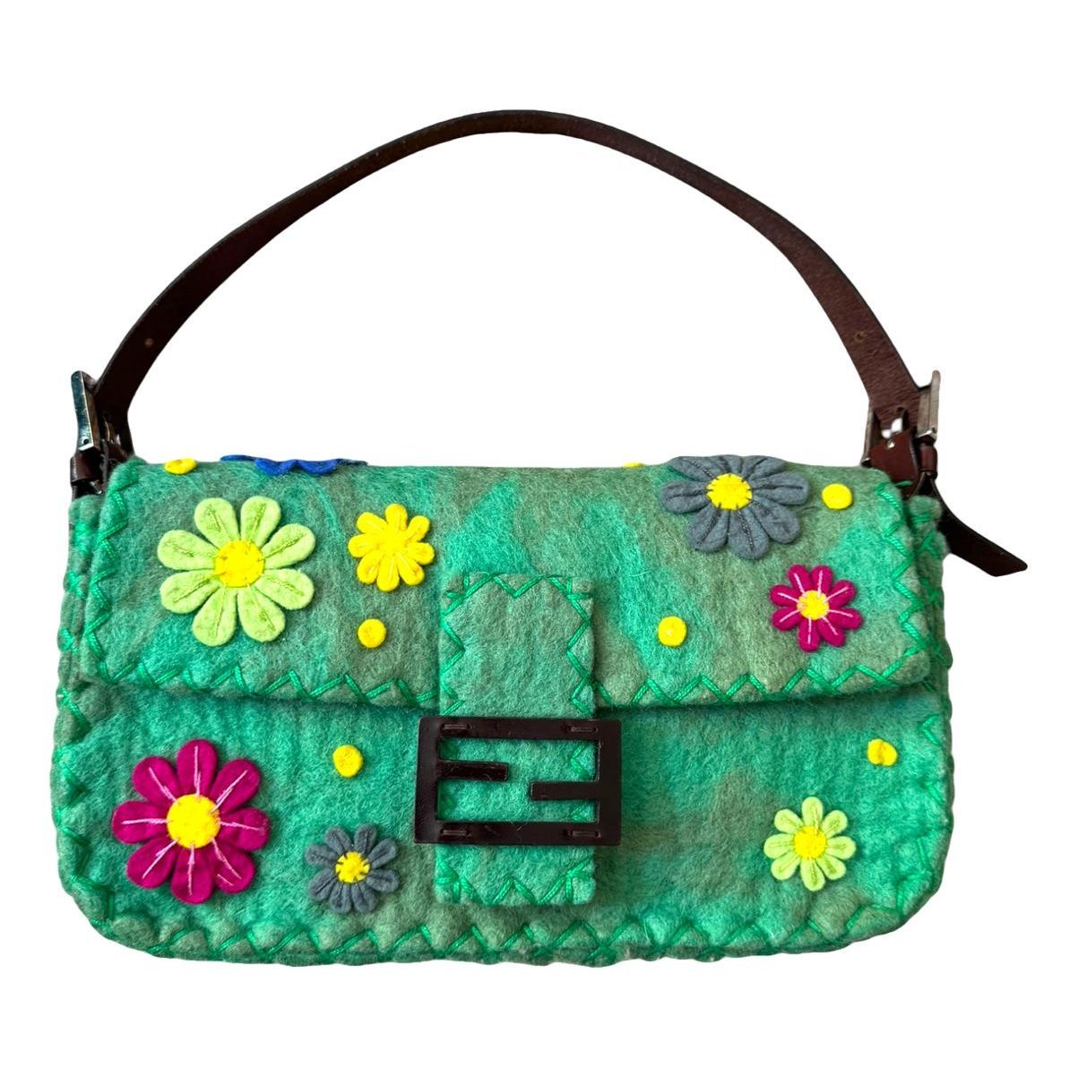 Baguette wool handbag