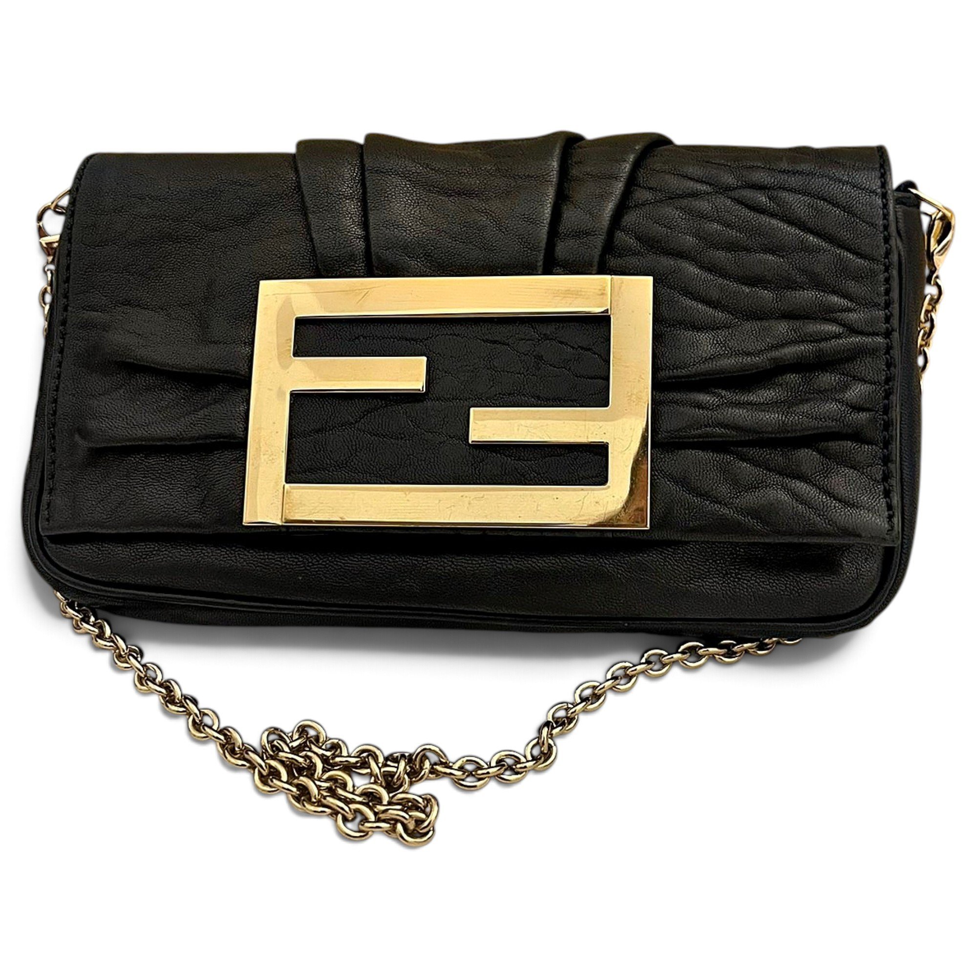 Baguette leather clutch bag
