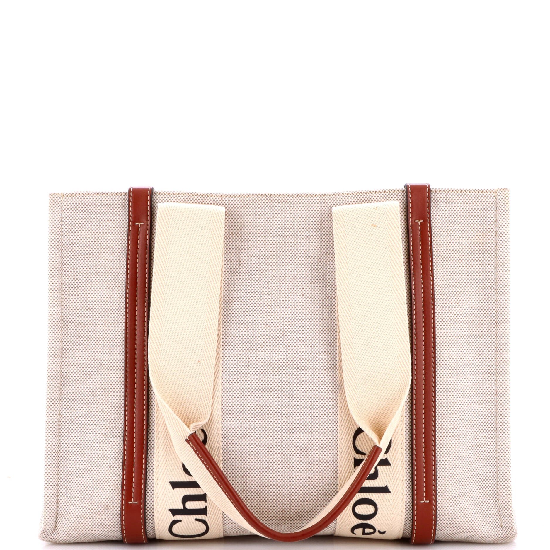 Woody Tote Canvas with Leather Medium