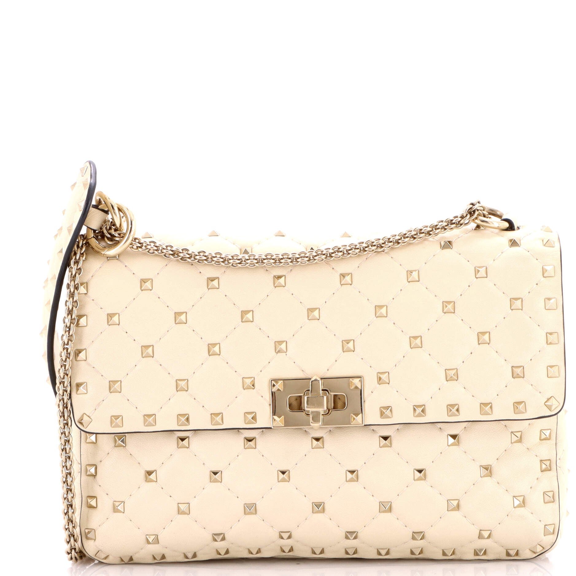 Valentino Garavani Rockstud Spike Flap Bag Quilted Leather Medium