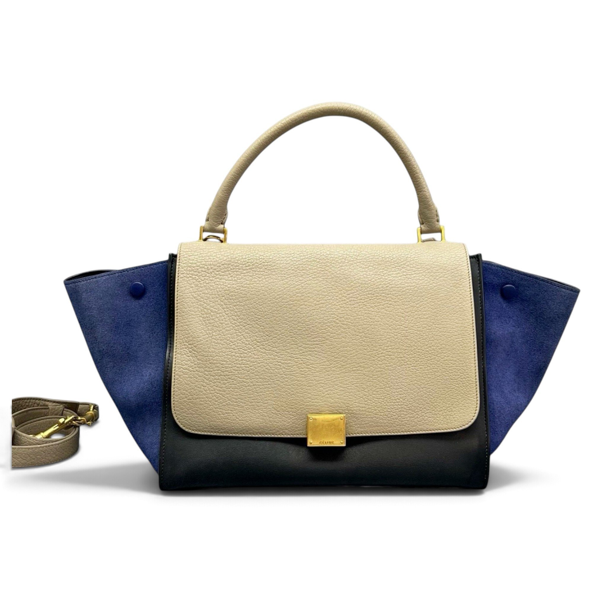 Trapèze leather handbag