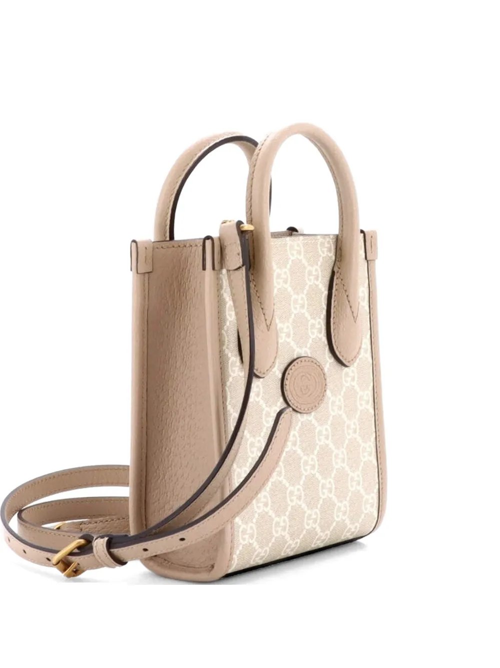 Interlocking G Patch Tote GG Coated Canvas Mini satchel