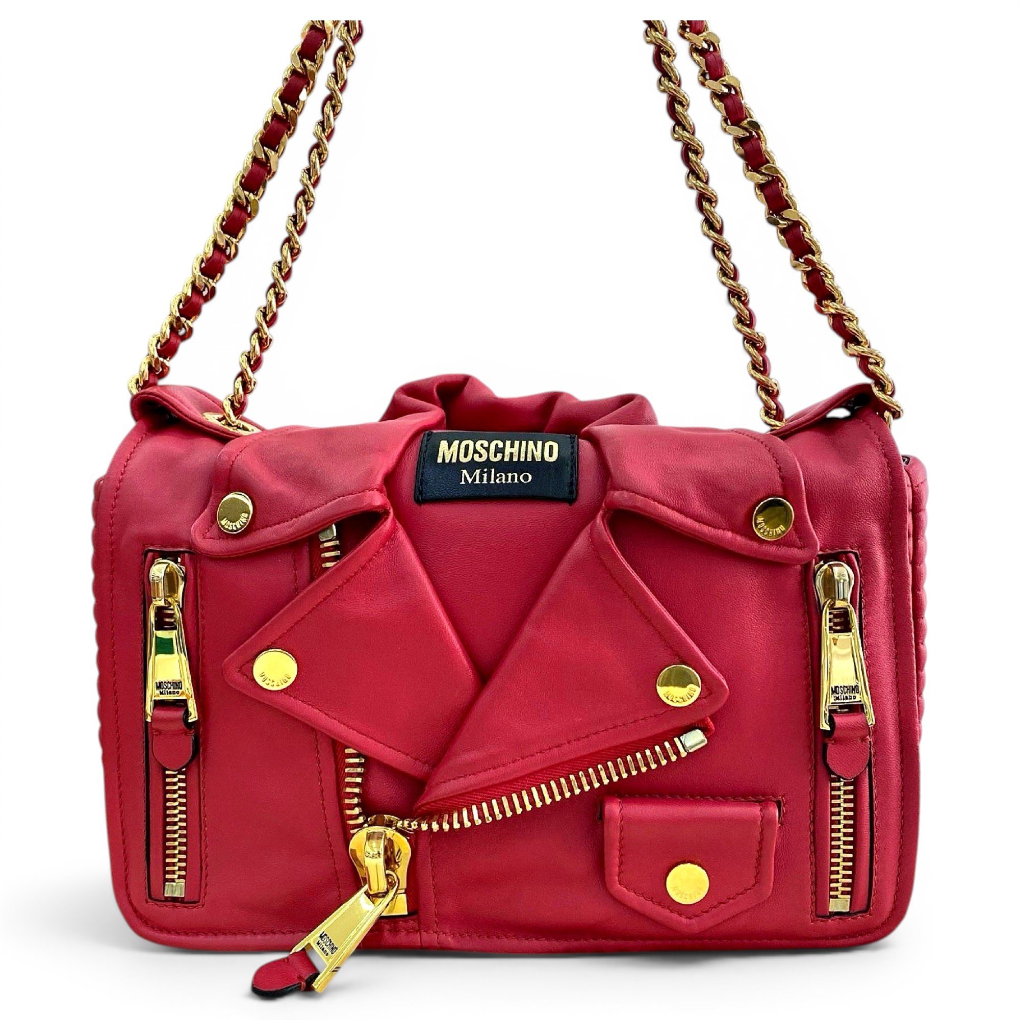 Biker leather handbag