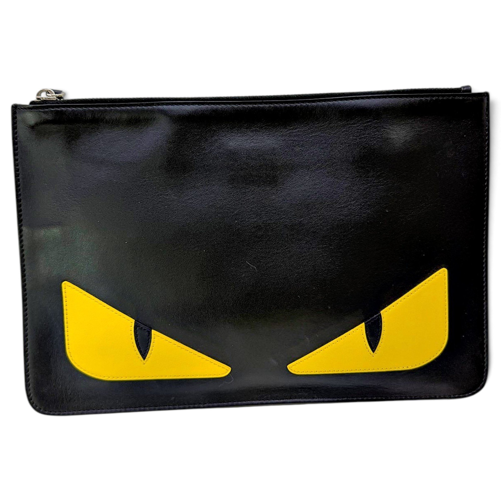 Upside Down leather clutch bag
