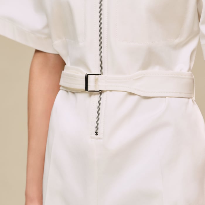 Blanc Naturel Double Cotton Twill Jumpsuit