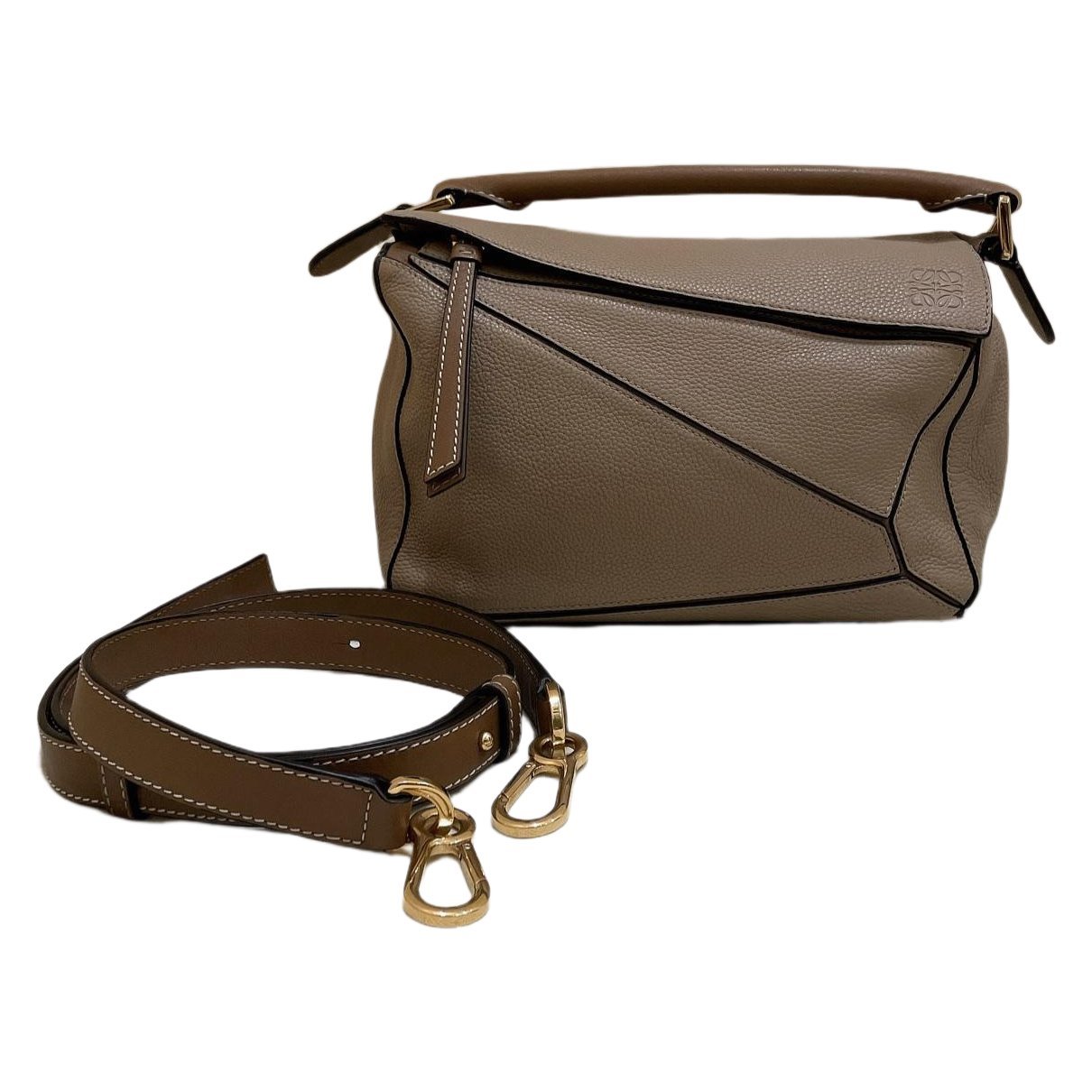 Puzzle leather handbag