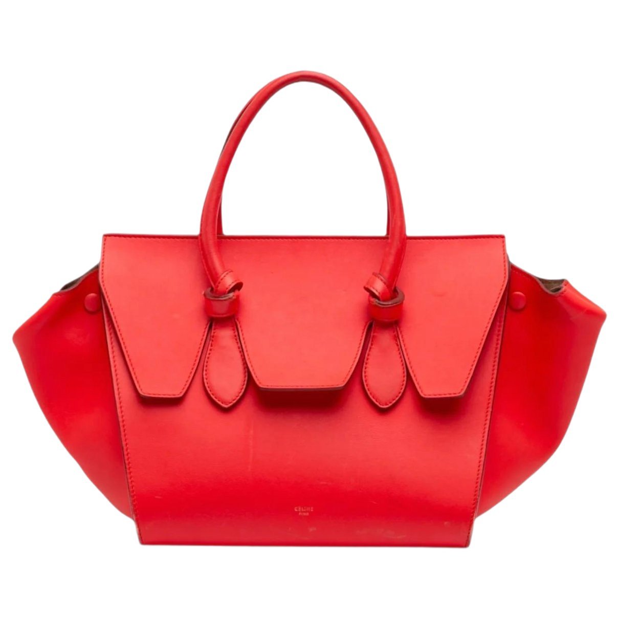 Tie leather handbag
