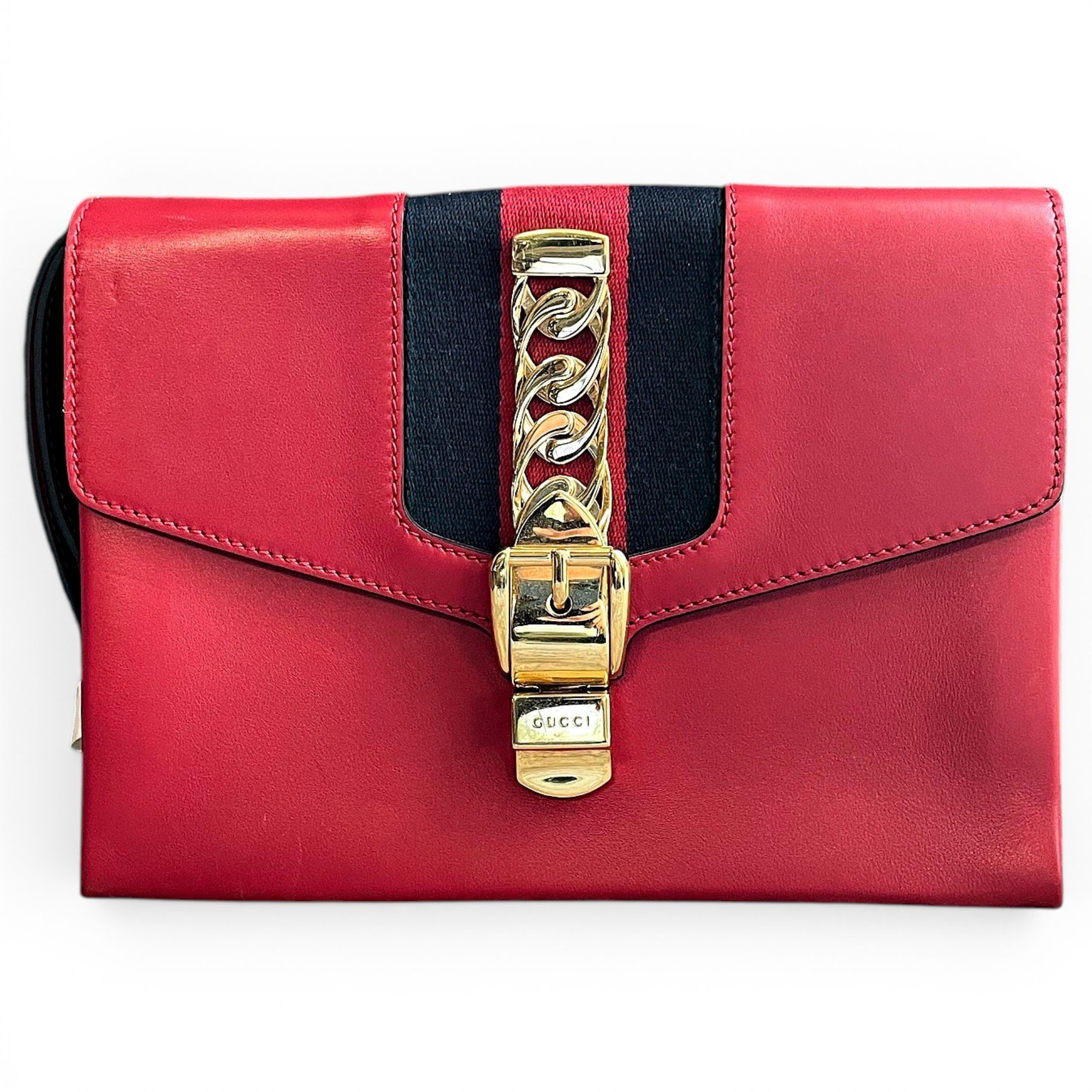 Sylvie leather clutch bag