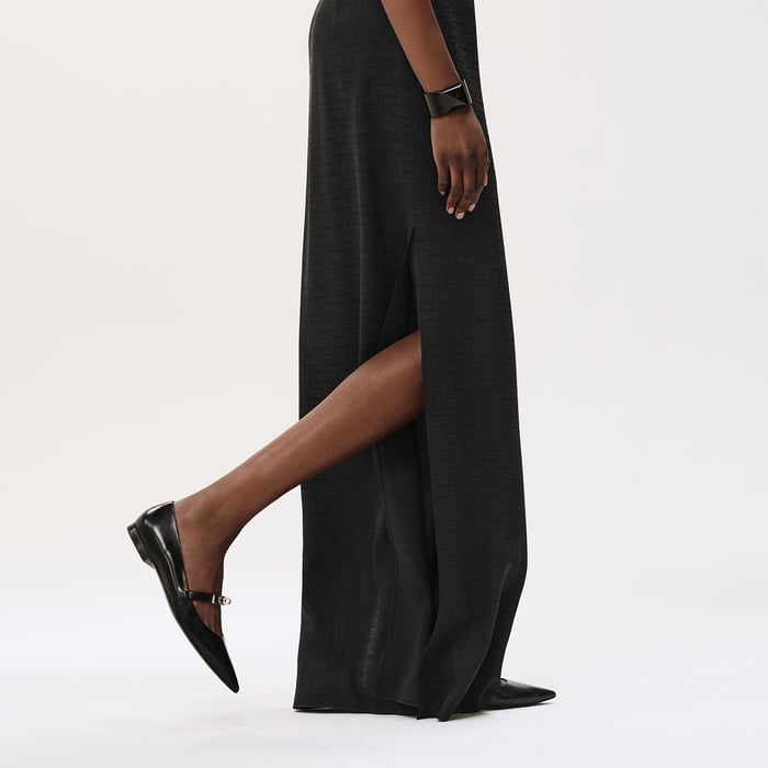 Noir "Mosaique" Draped Long Dress