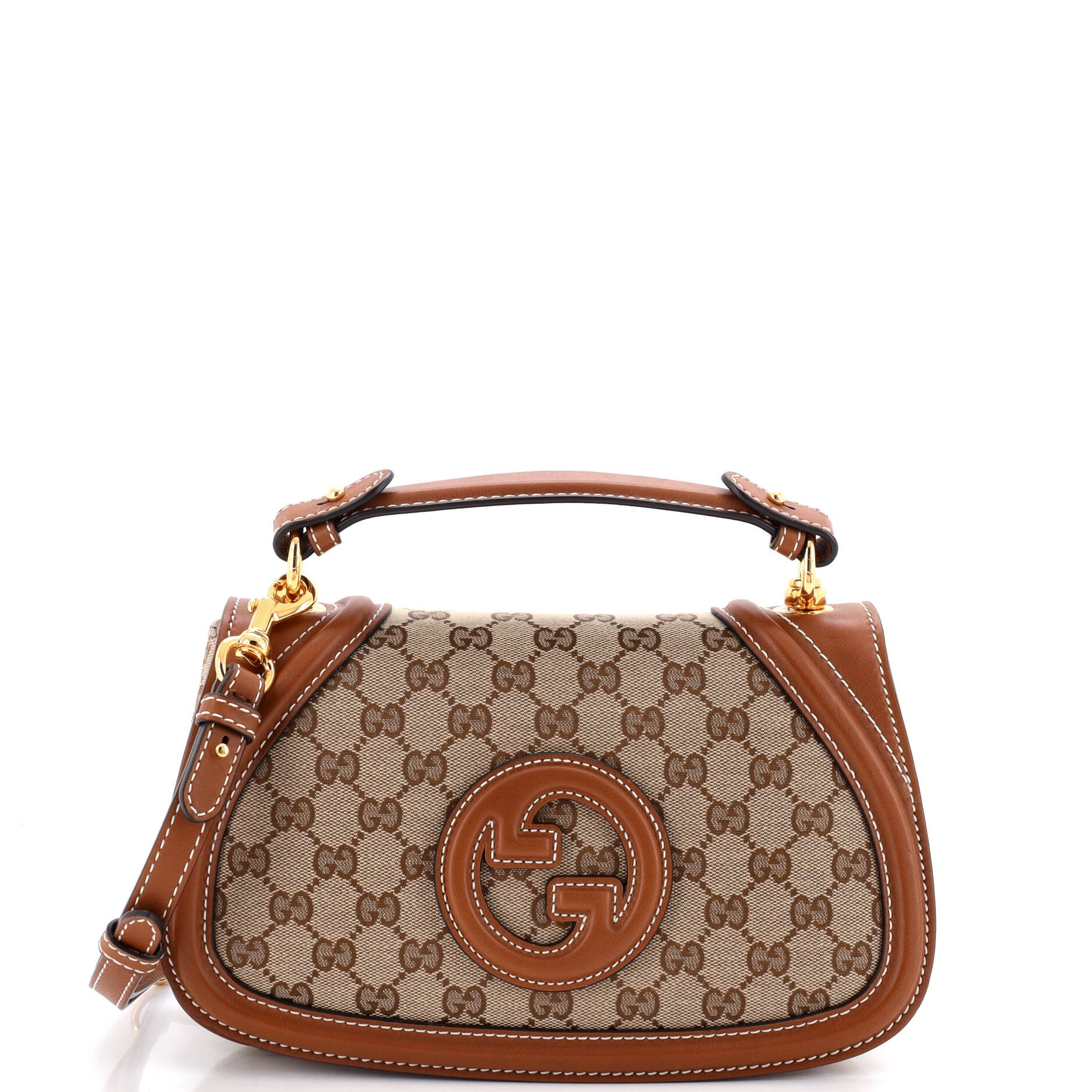 Blondie NM Top Handle Bag GG Coated Canvas with Leather Medium
