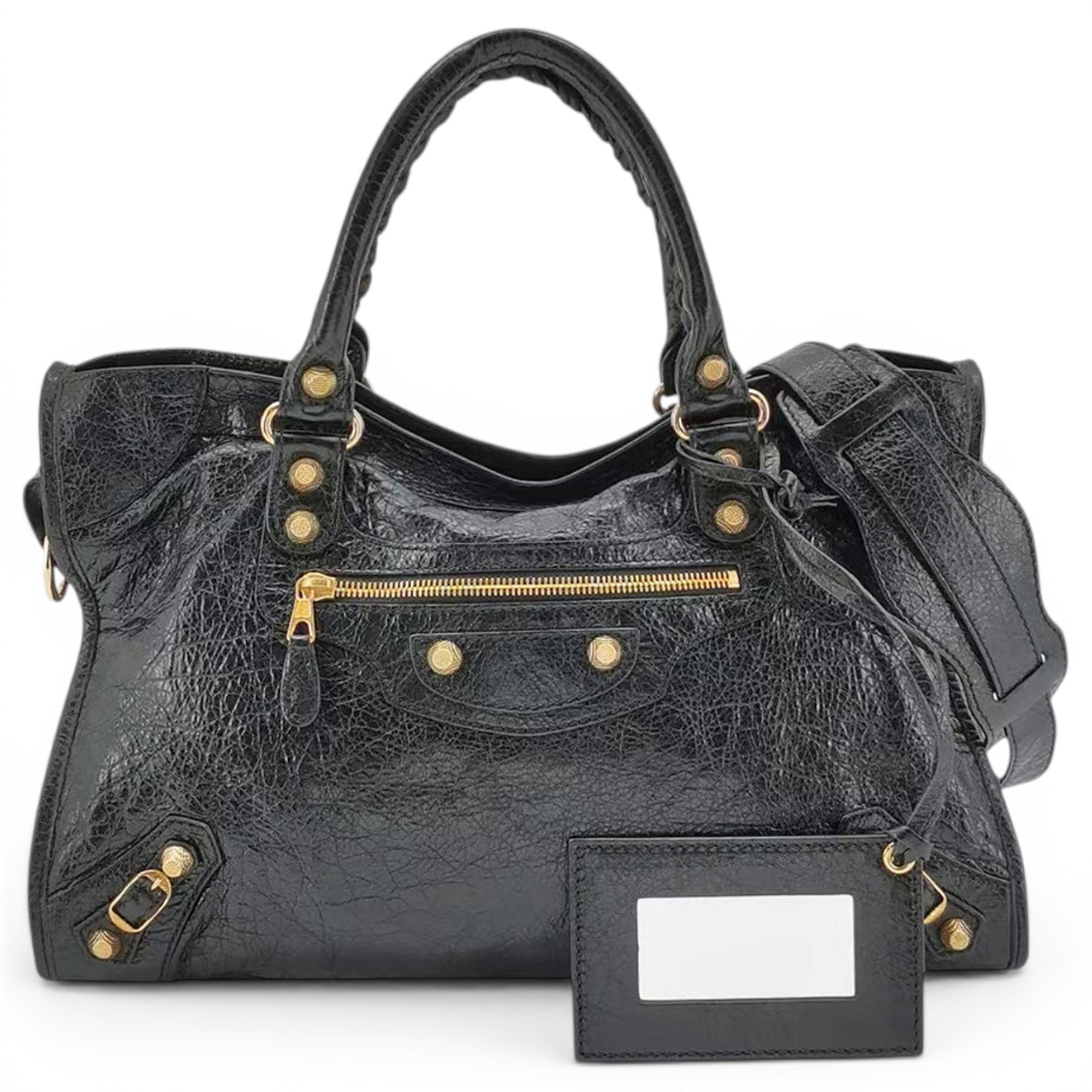 City leather handbag