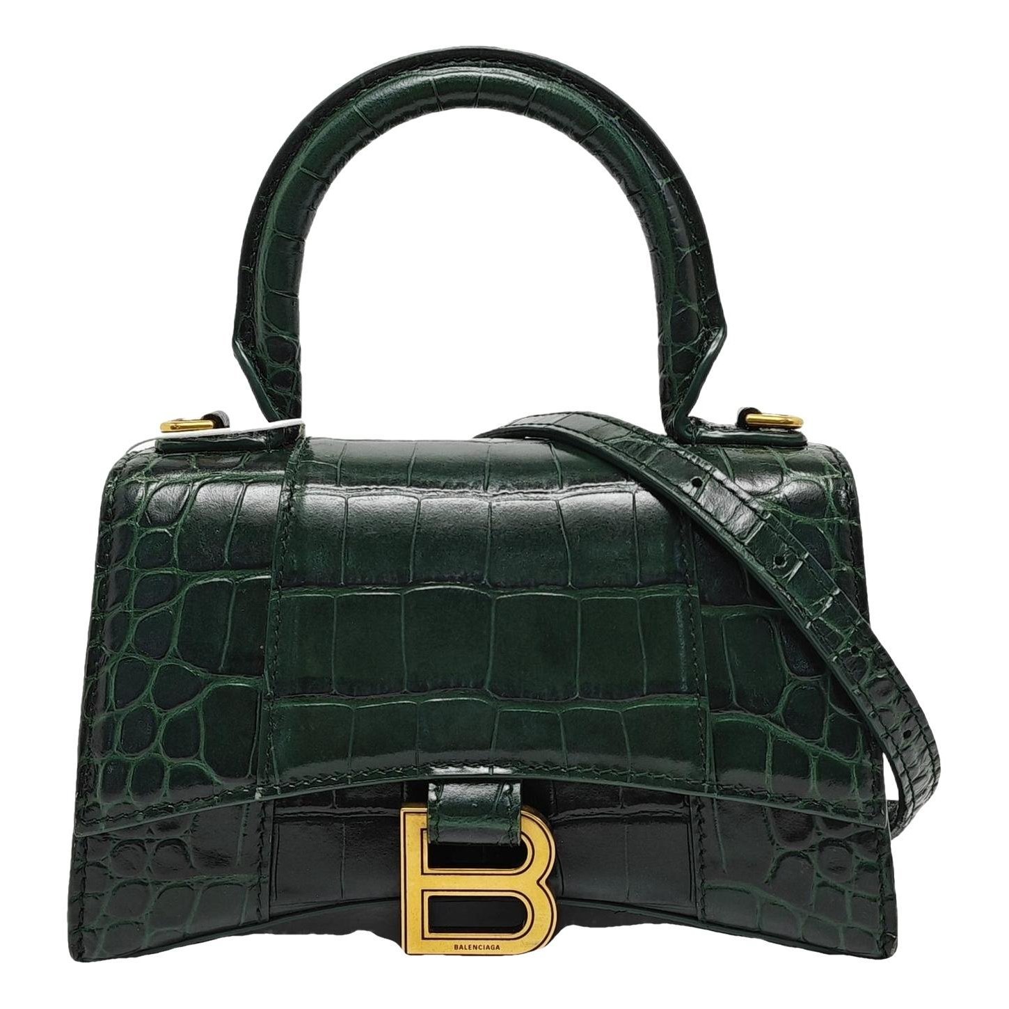 Hourglass leather handbag