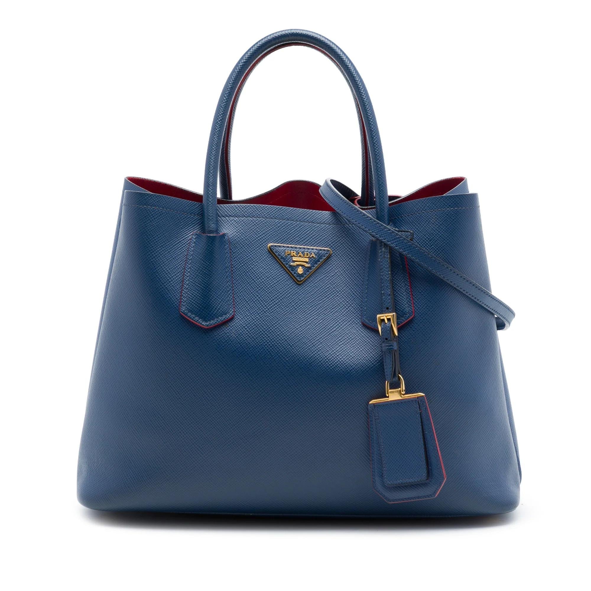 Double leather handbag