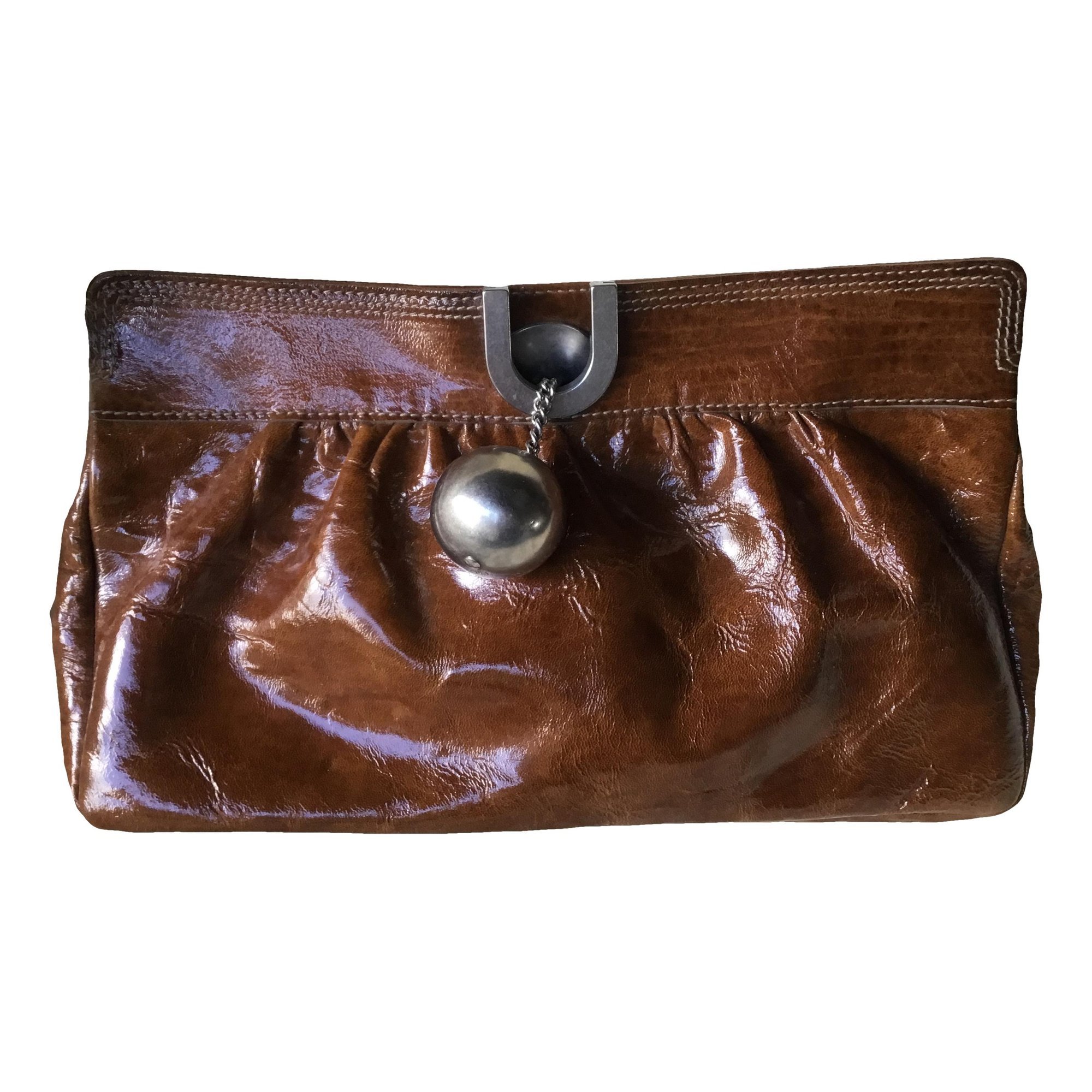 Patent leather clutch bag