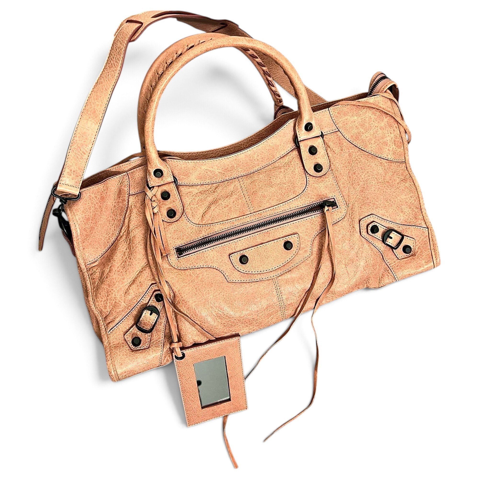 City leather handbag