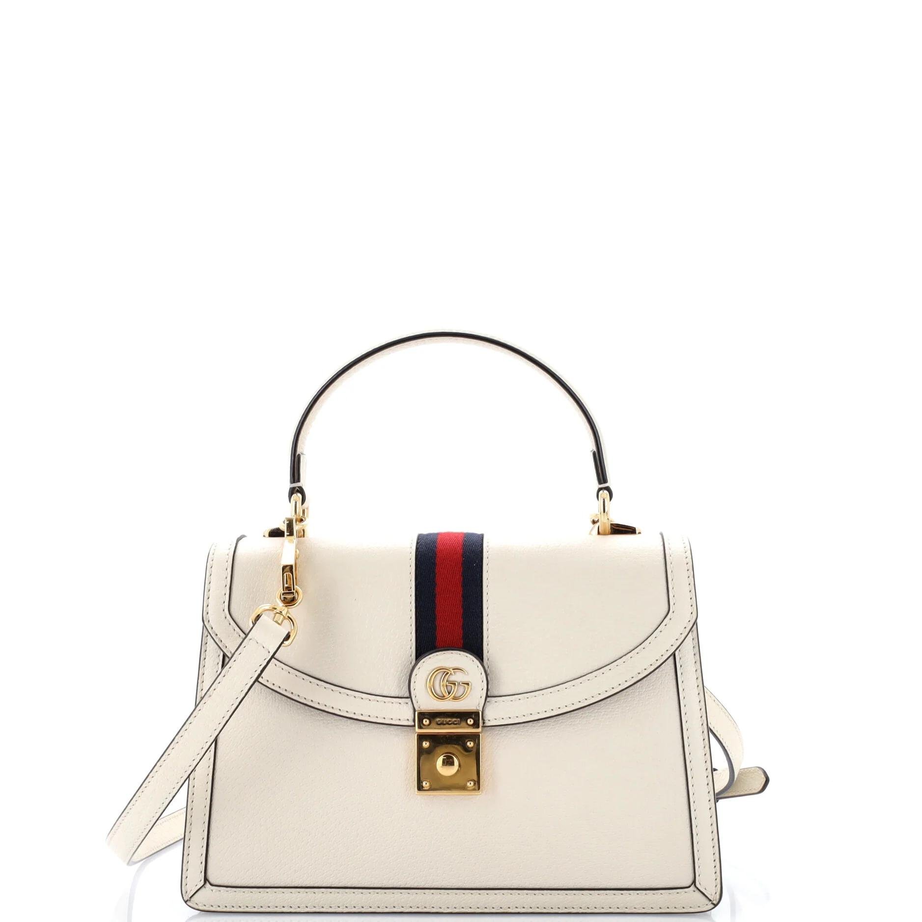 Ophidia Flap Top Handle leather handbag
