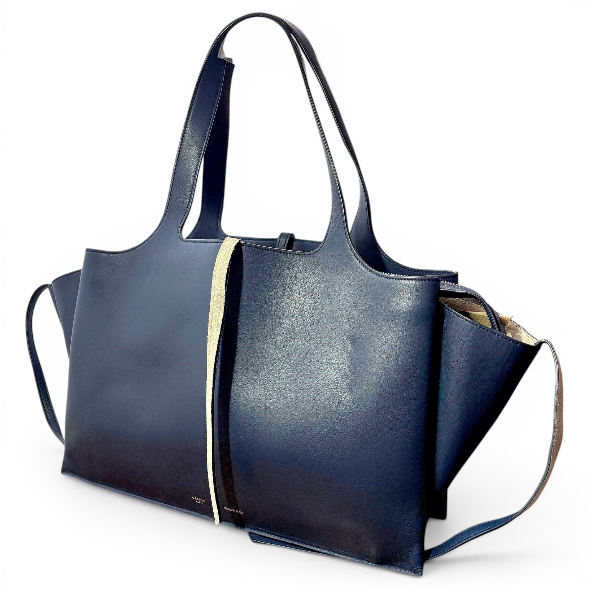 Tri-Fold leather tote