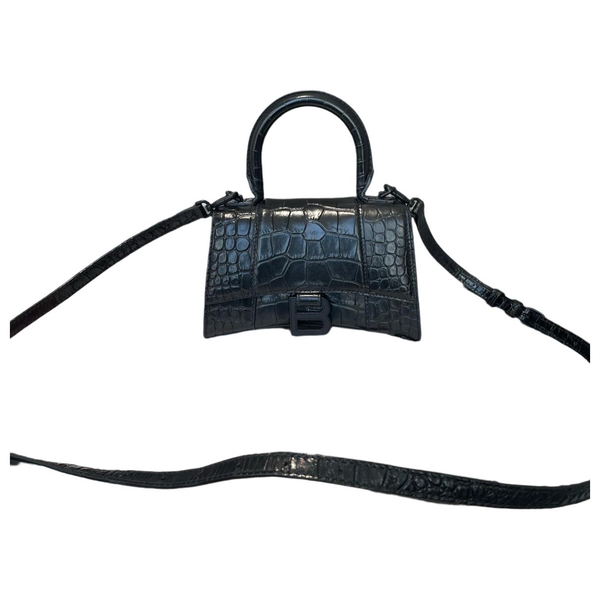Hourglass leather handbag