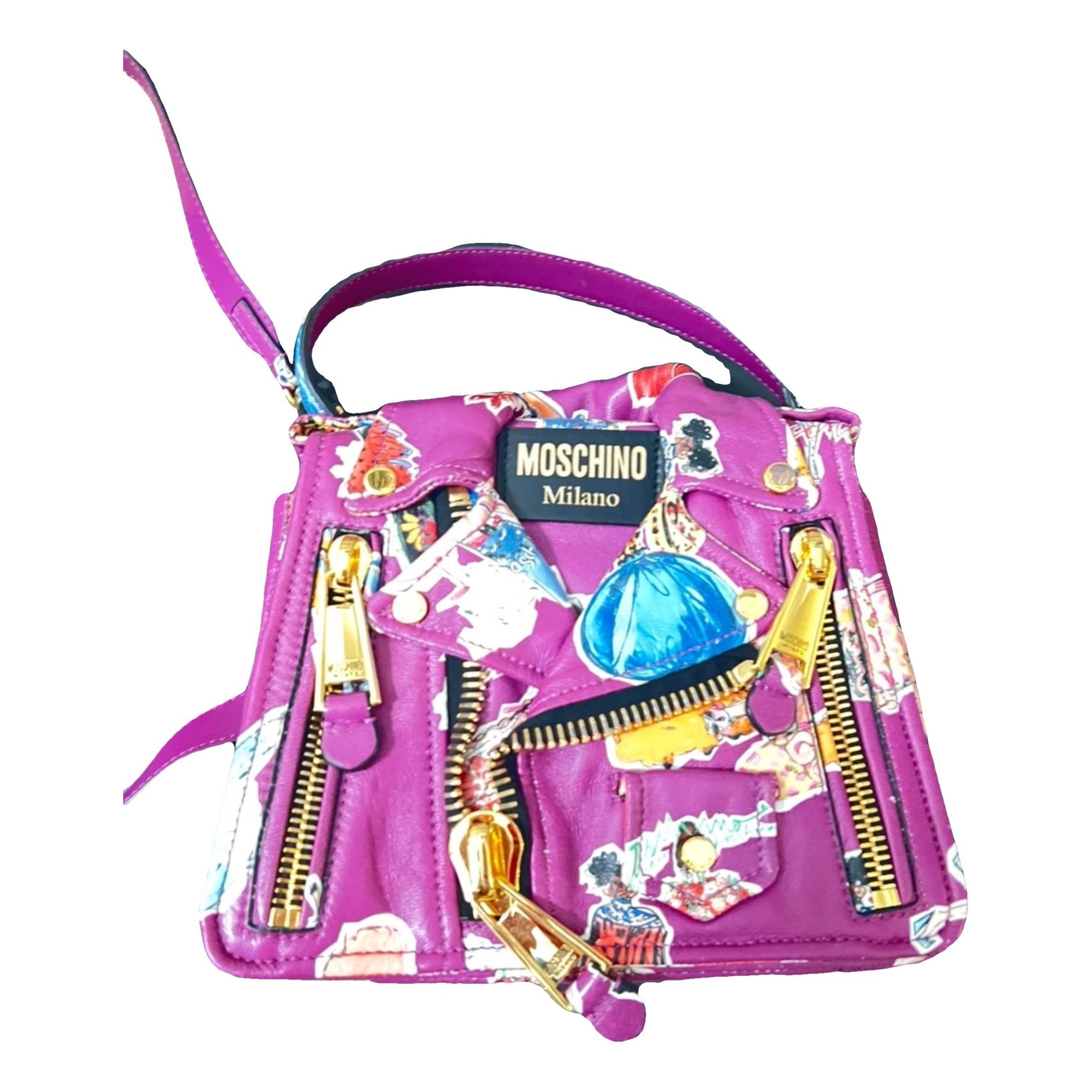 Biker leather handbag