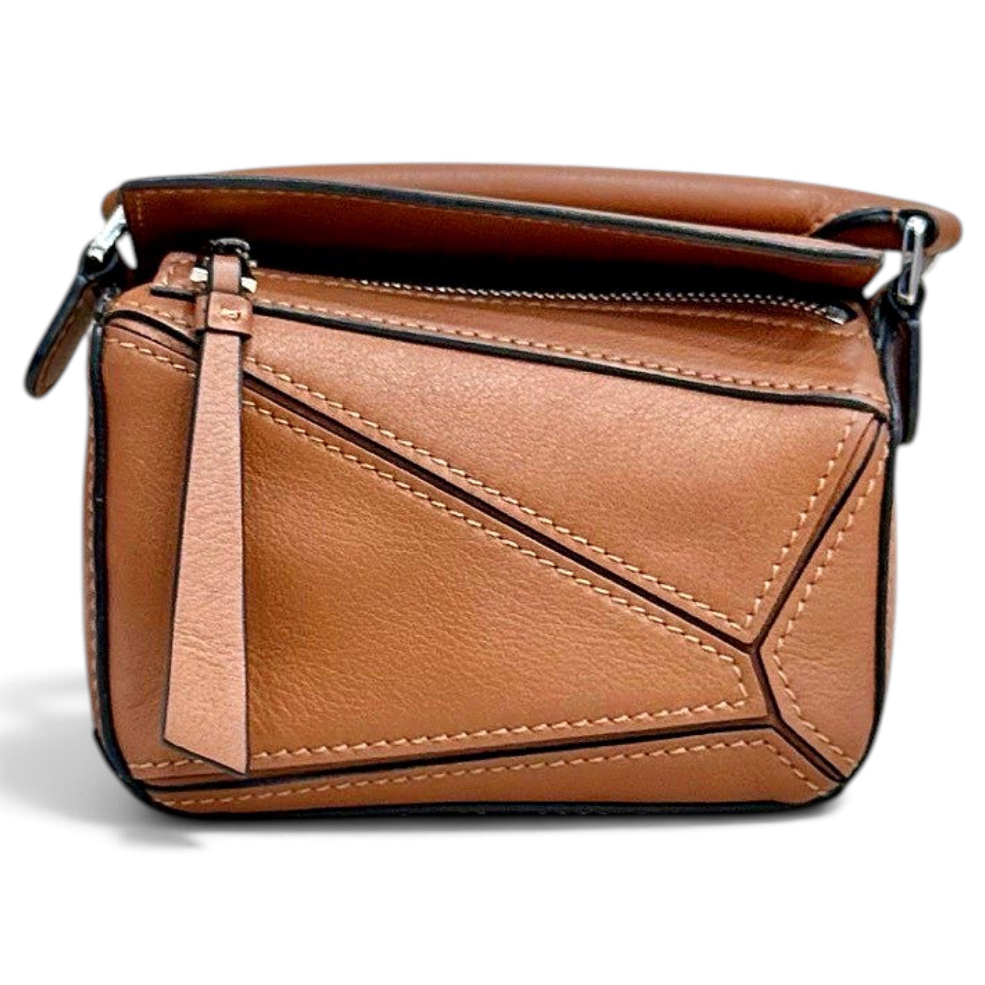 Puzzle leather handbag