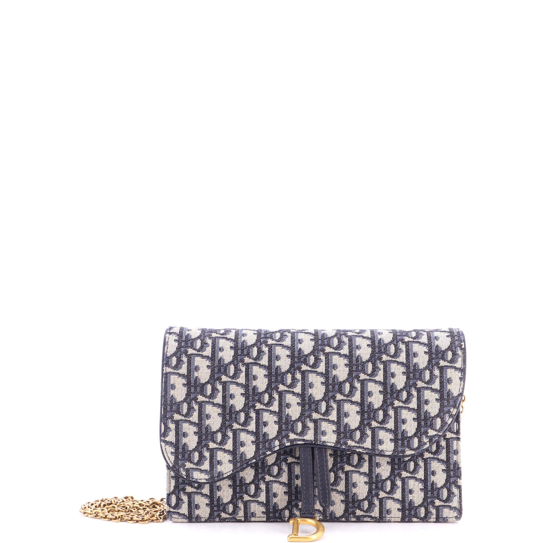 Saddle Chain Clutch Oblique Canvas