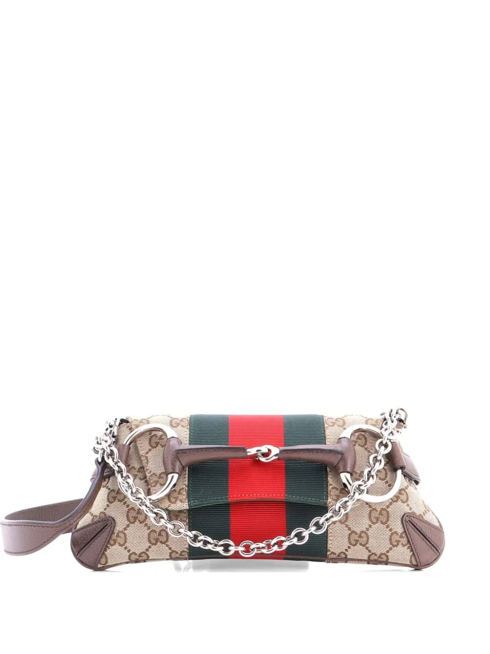 Horsebit NM Web Chain Clutch GG Canvas Small shoulder bag