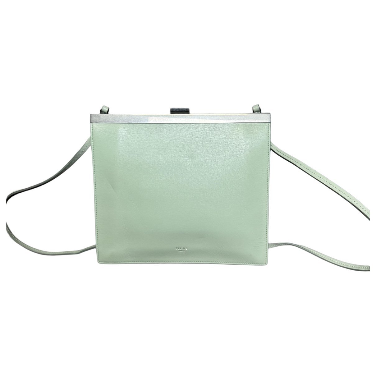 Clasp leather handbag